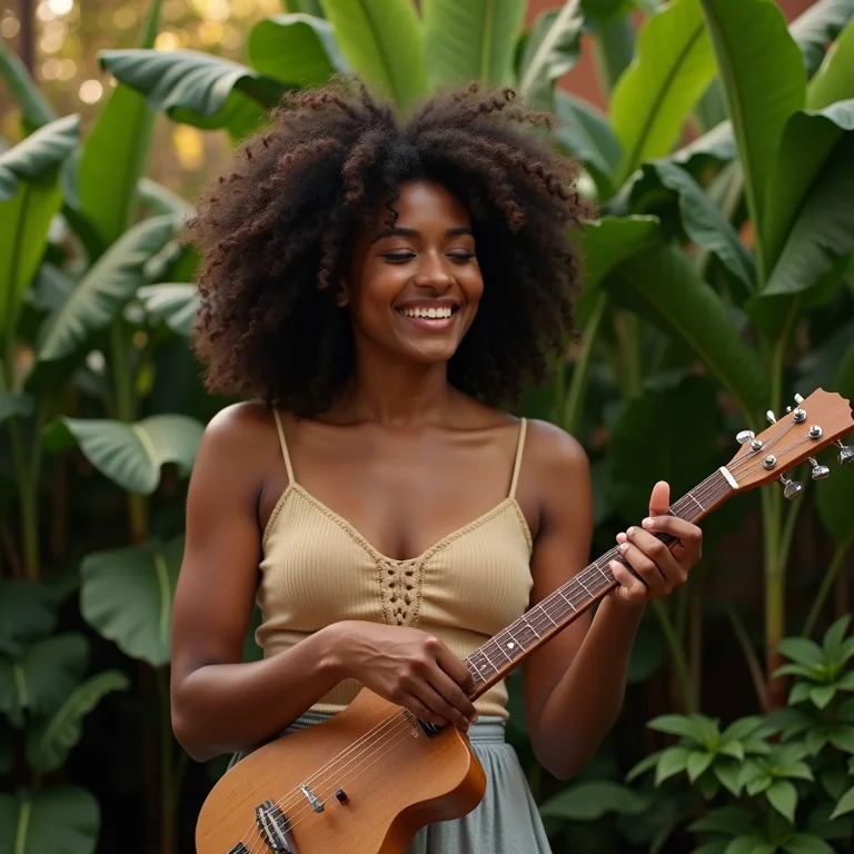 Mulher jogando peteca no quintal de casa.