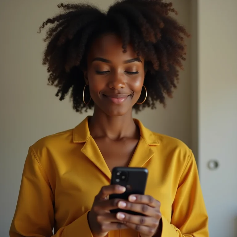 Mulher se desconectando do celular