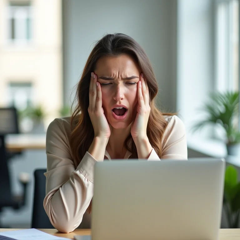 Mulher sentindo cansaço extremo