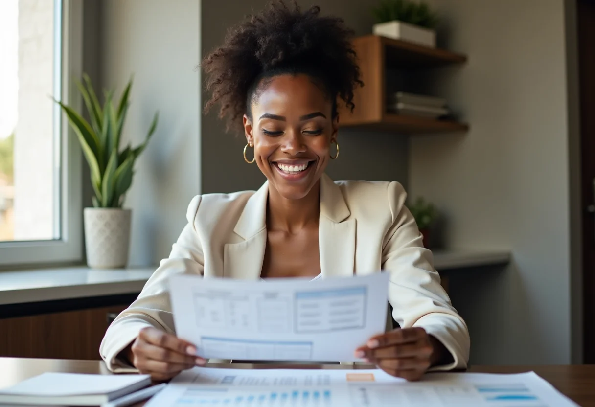 Negociação de dívidas: o guia para você sair do vermelho Mulher sorrindo aliviada após negociar dívidas