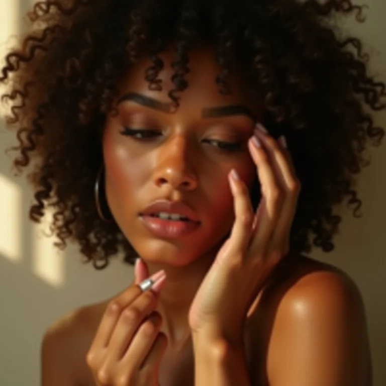 Mulher testando perfume na pele