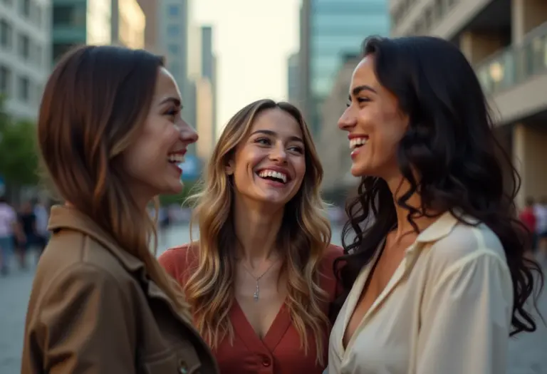 Mulheres diversas gravando vídeo para o Youtube