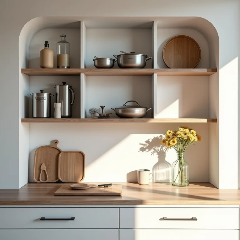 Nichos e prateleiras para organização e decoração