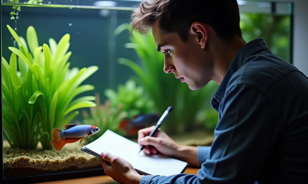 Observando peixe Betta.