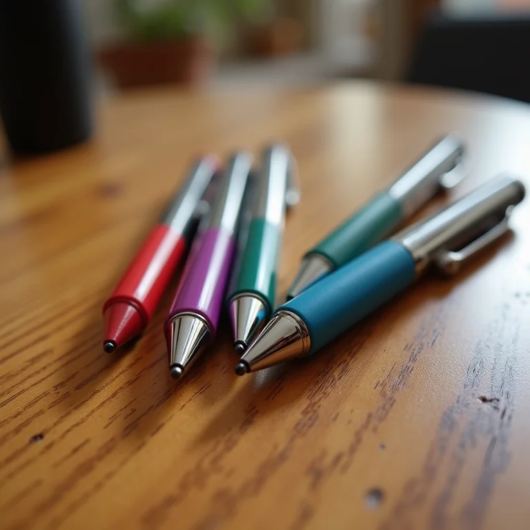 Opções de resposta limitadas representadas por canetas da mesma cor