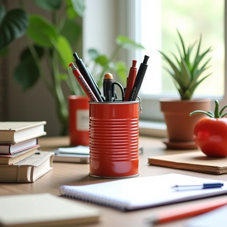 Organização com estilo usando porta canetas DIY.