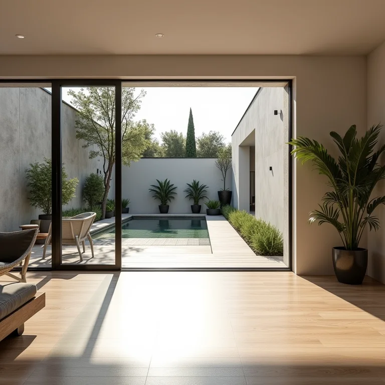 Otimização de espaço com porta pivotante de alumínio