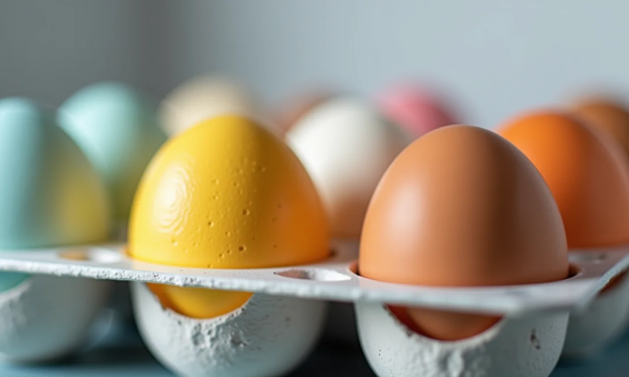 Ovos organizados em porta-ovos na geladeira.