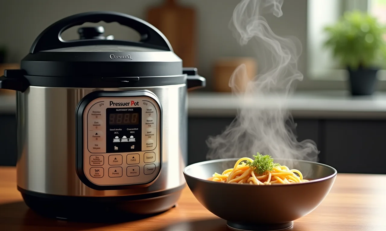 Panela de Pressão Elétrica Electrolux ao lado de uma tigela de sopa.