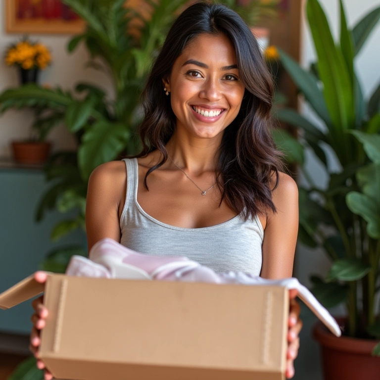Parceria com influenciadora mostrando calçados.