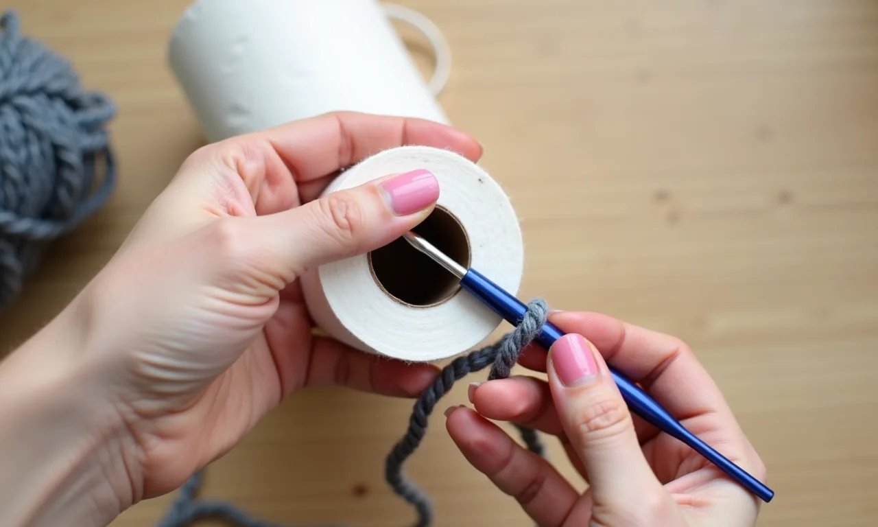 Passo a passo para fazer um porta papel higiênico de crochê.