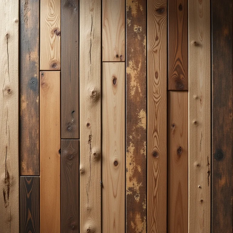 Pedaços únicos de madeira de demolição representando exclusividade e personalidade