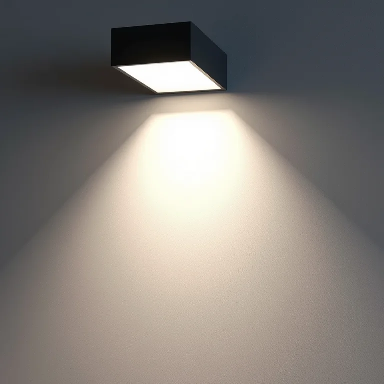 Perfil de LED de sobrepor iluminando uma parede texturizada.