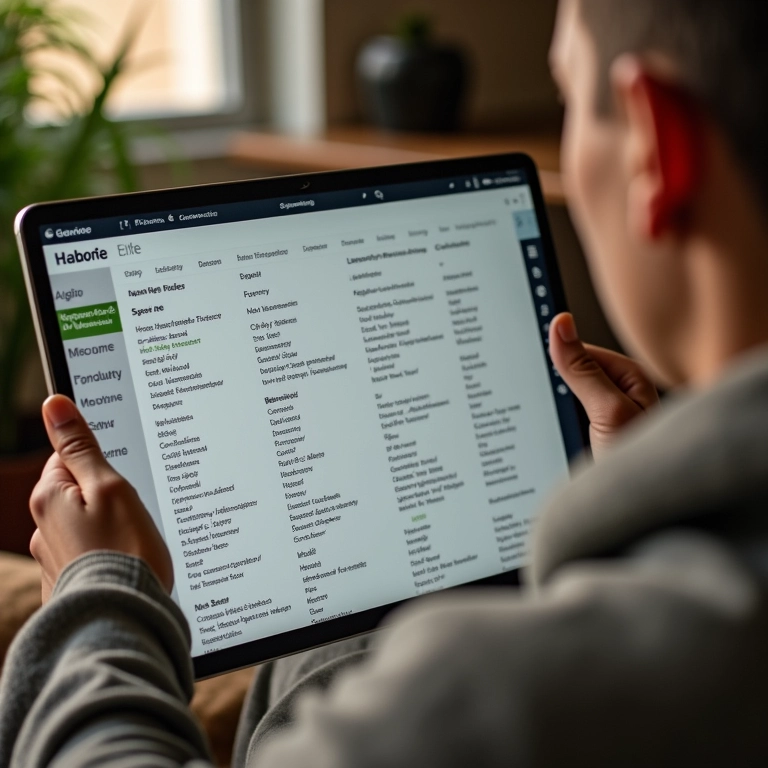 Pessoa pesquisando marcas cruelty-free online, com lista de compras éticas, incentivando a pesquisa.