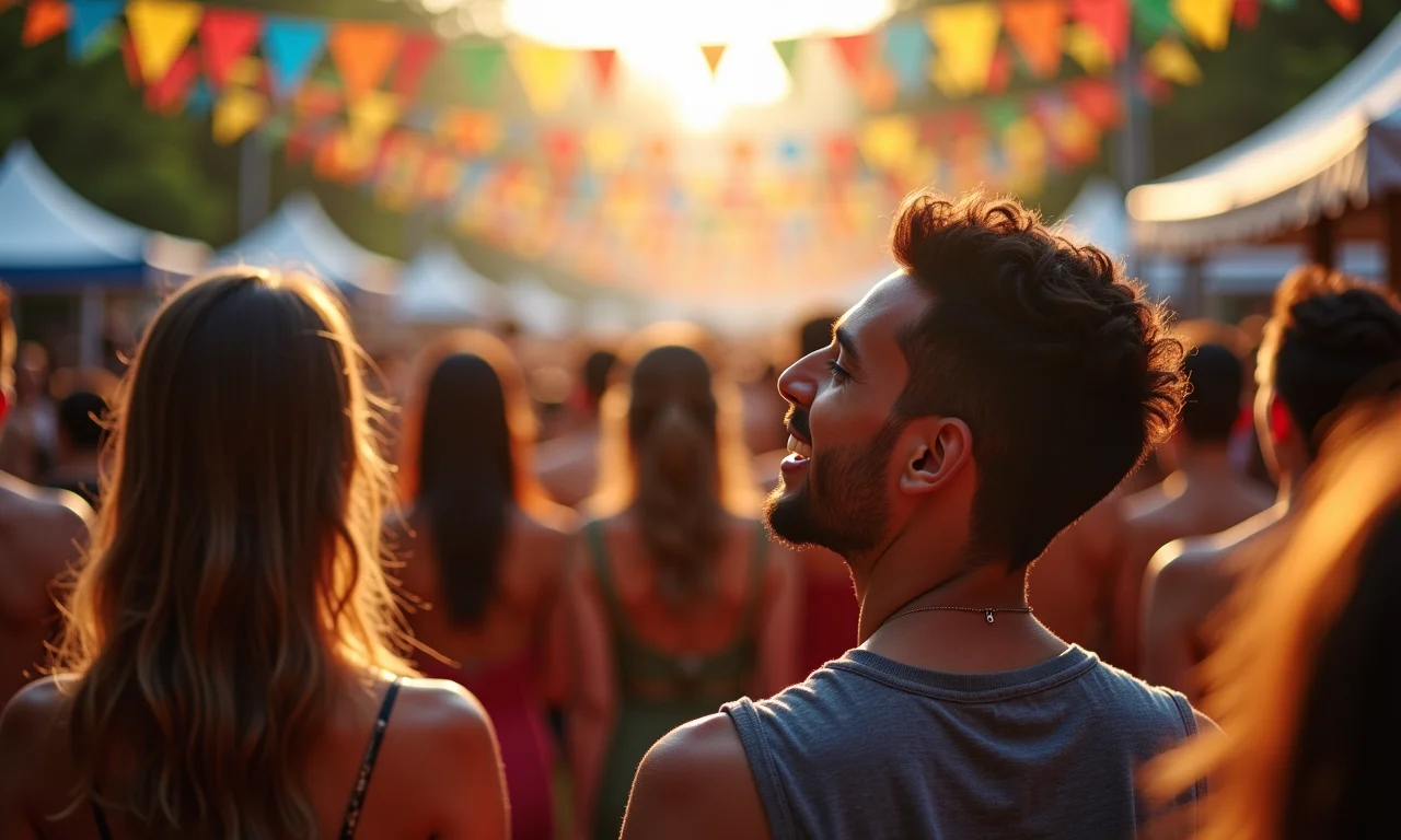 Pessoas diversas em evento cultural no Brasil.