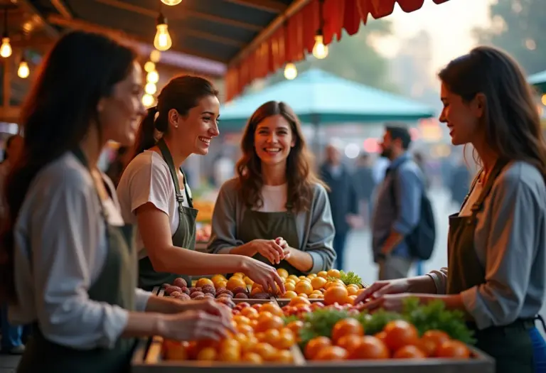 Pessoas interagindo em um atendimento ao cliente amigável
