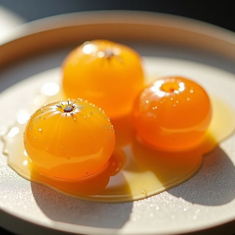 Physalis caramelizada com cristais de açúcar