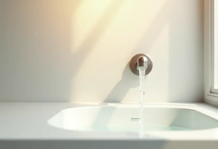 Pia de cozinha moderna com água corrente