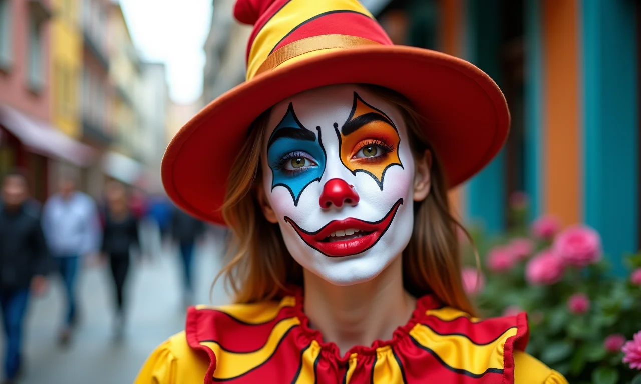 Pierrot moderno e descolado no carnaval.
