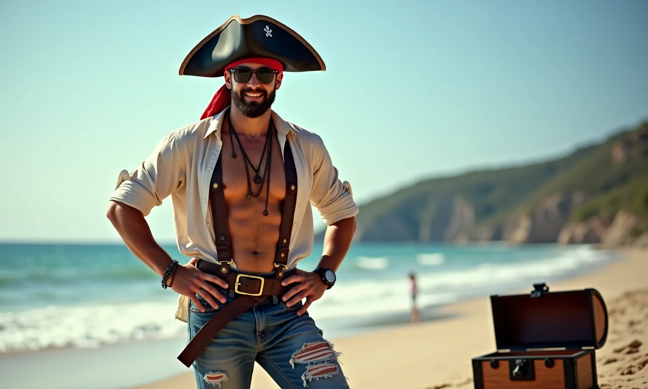 Pirata moderna e empoderada no carnaval.