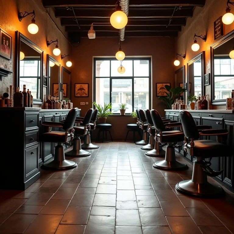 Piso vinílico confortável em barbearia