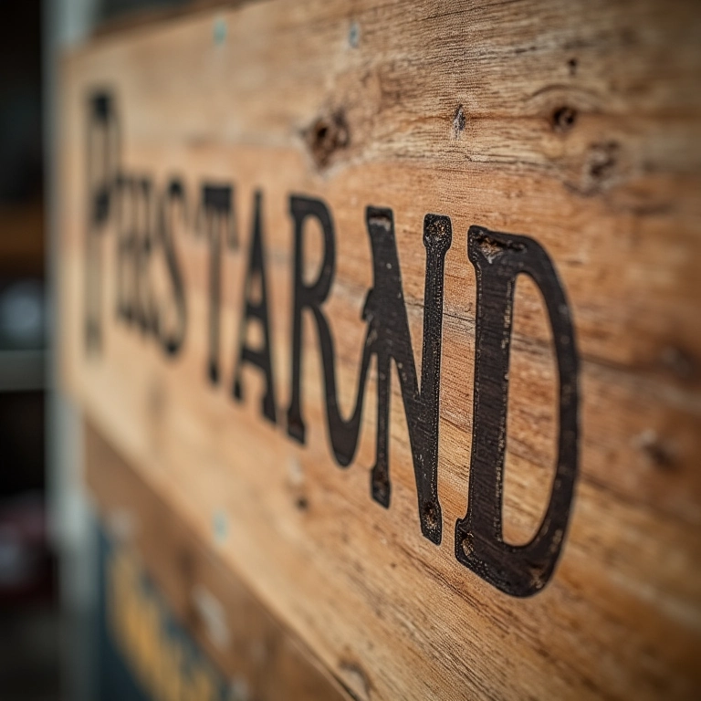 Placa de madeira reciclada com lixamento mal feito, mostrando impaciência.