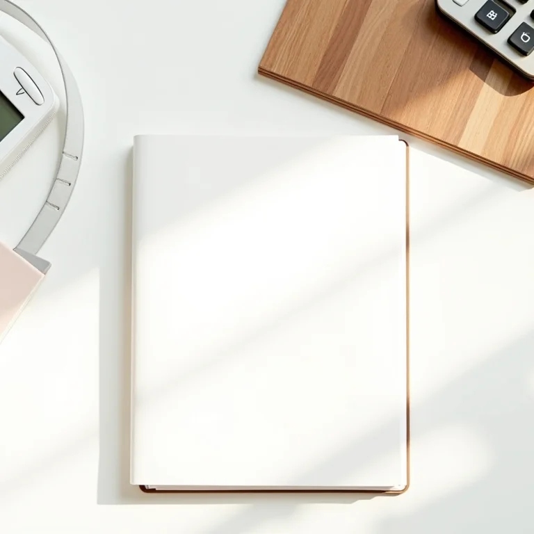 Planejador financeiro com amostra de assoalho de eucalipto