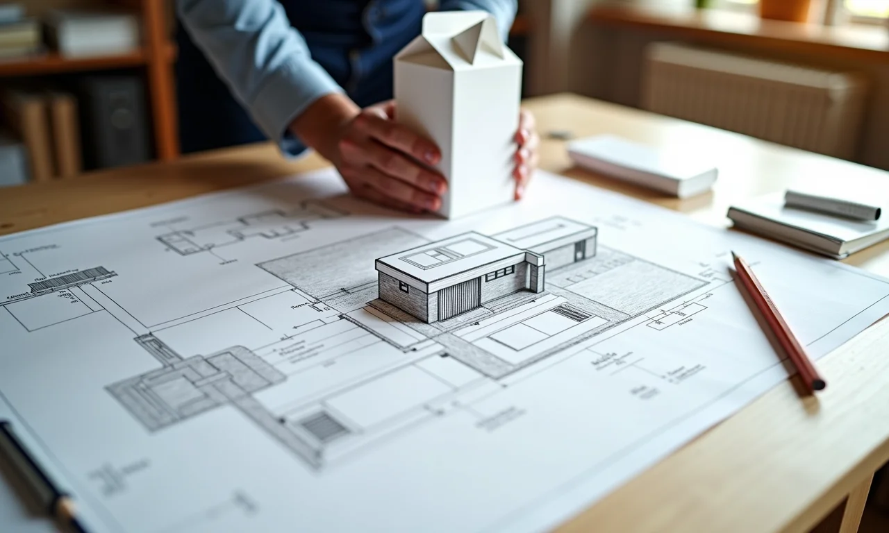 Planta baixa de caixa milk decorativa com anotações de arquiteto.