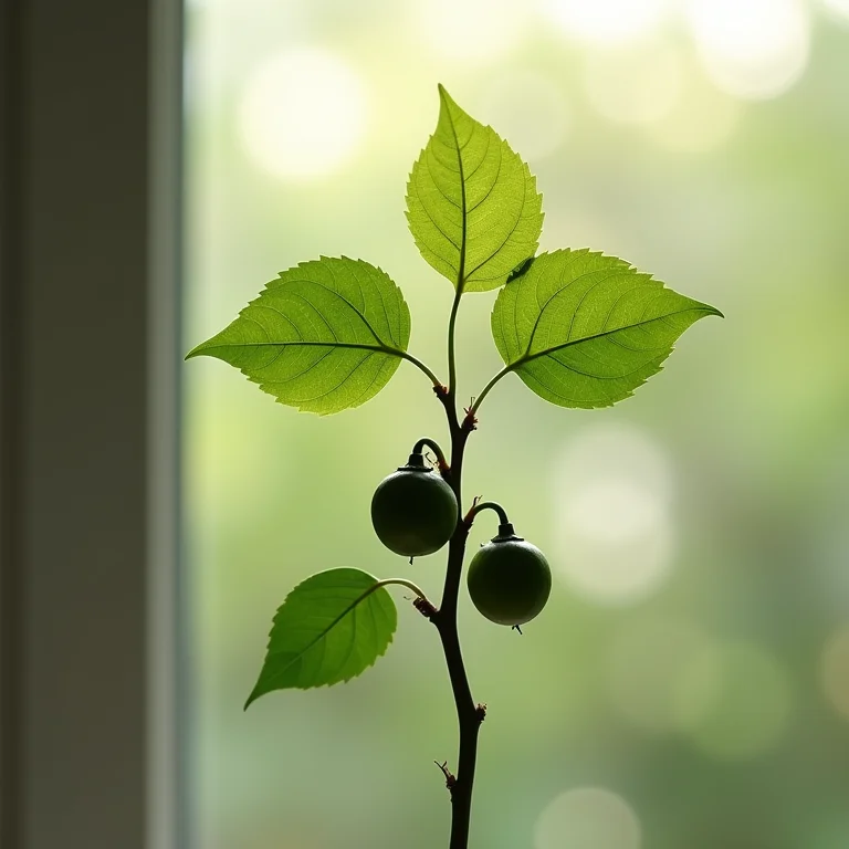 Planta de avelã-purgante com suas sementes.