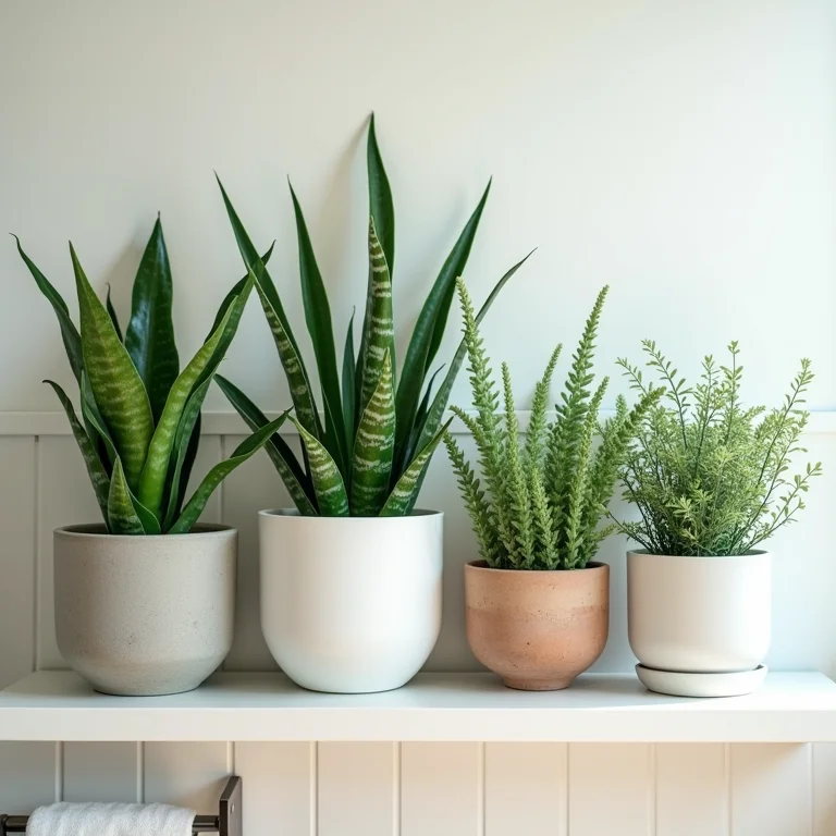 Plantas decorando o banheiro