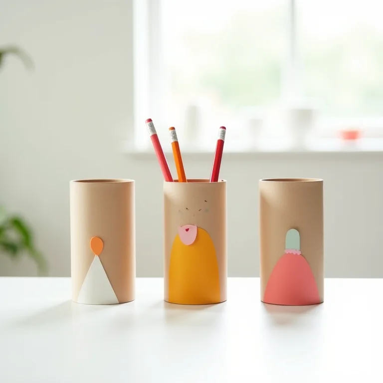 Porta-lápis criativos e personalizados feitos com rolos de papel