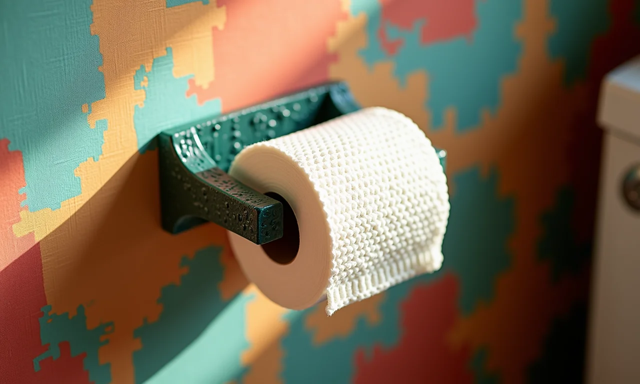 Porta papel higiênico de crochê para parede: otimizando espaços.