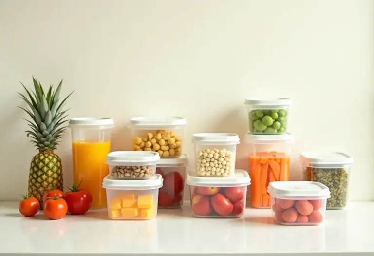 Potes de diferentes materiais para congelar alimentos