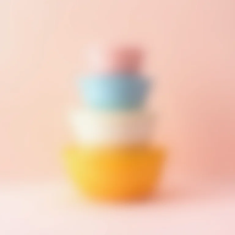 Potes de plástico coloridos para congelar alimentos