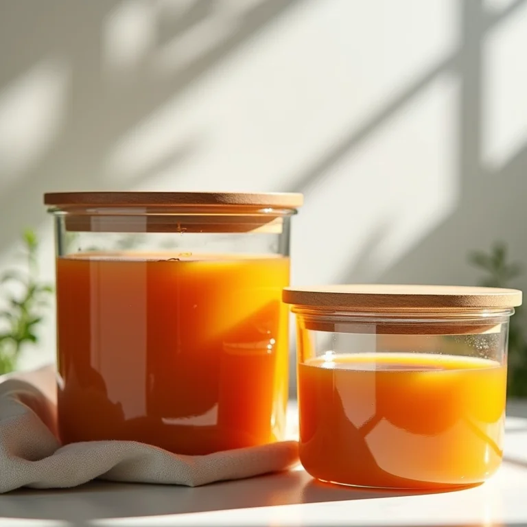 Potes de vidro para congelar alimentos com sopa caseira.