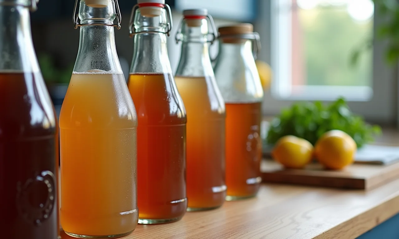 Preparação caseira de chá gelado, calculando o custo e utilizando garrafas de vidro reutilizáveis.