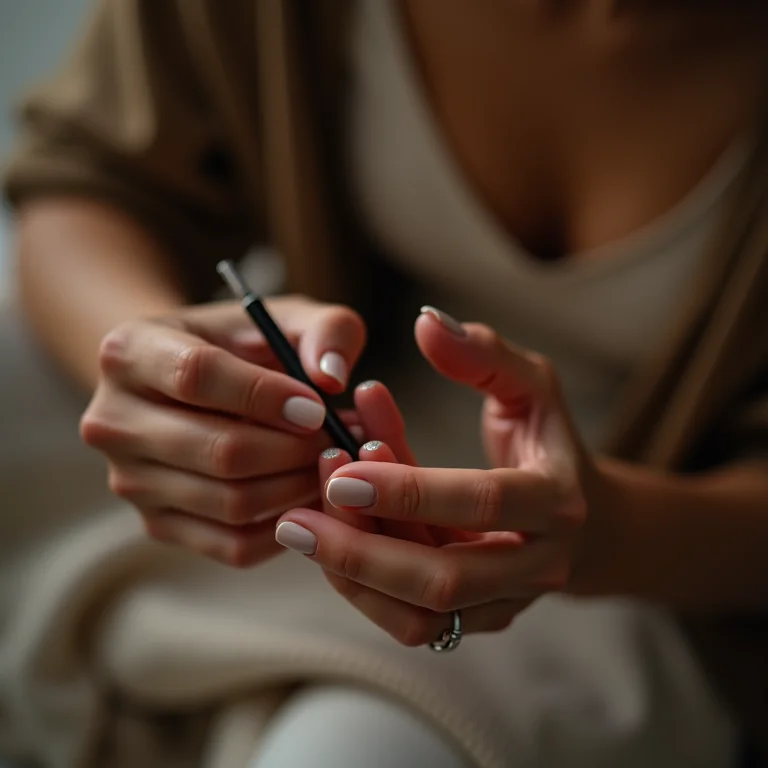 Preparando as unhas para receber o glitter