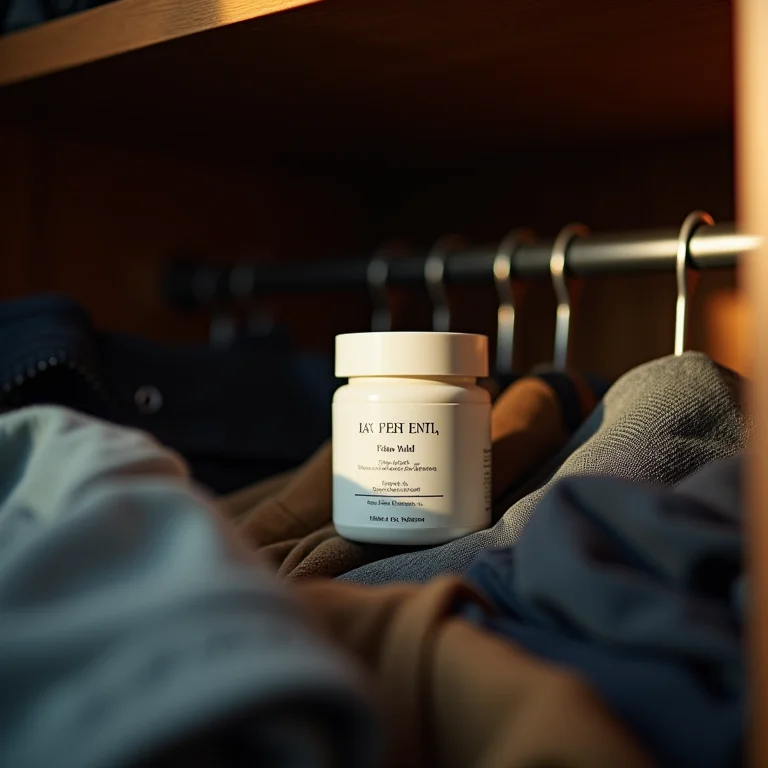 Produto antimofo comercial em armário.