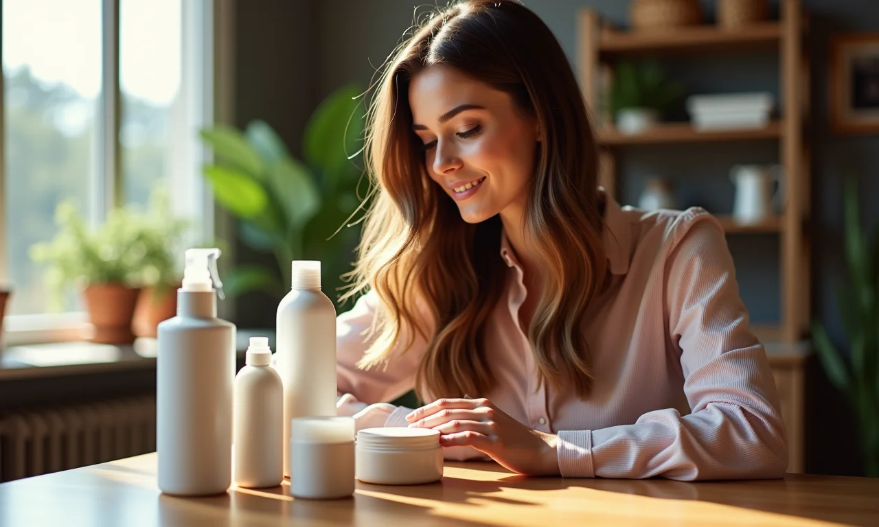 Produtos de finalização para cabelos médios.