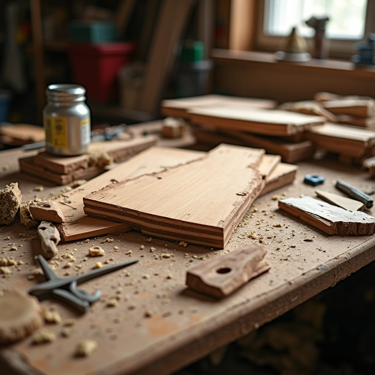 Projeto de artesanato reciclado inacabado, planejamento inadequado.