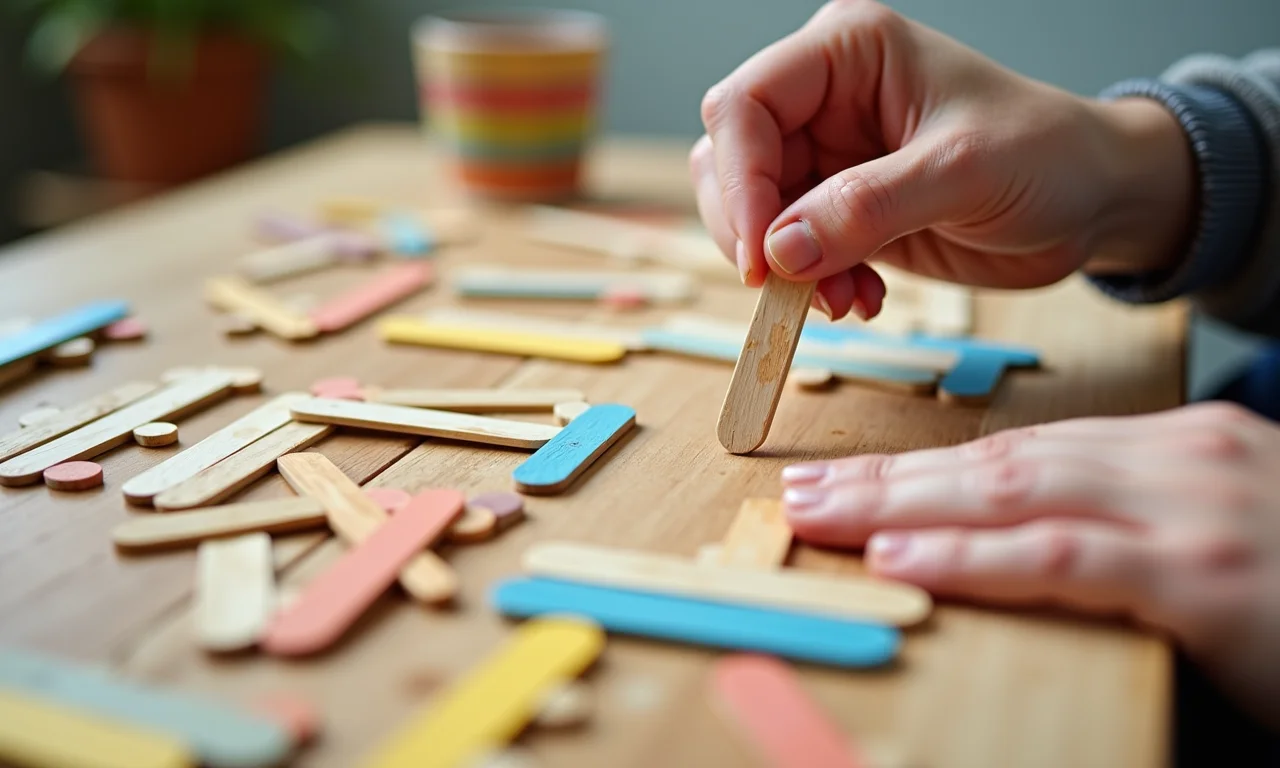 Protegendo quebra-cabeça de palito de picolé para evitar que descole.