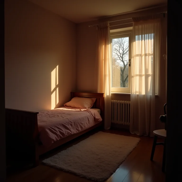 Quarto de menina com iluminação inadequada