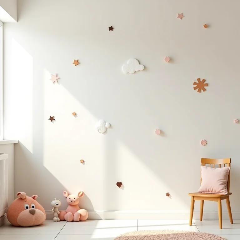Quarto infantil compartilhado com decoração temática sutil