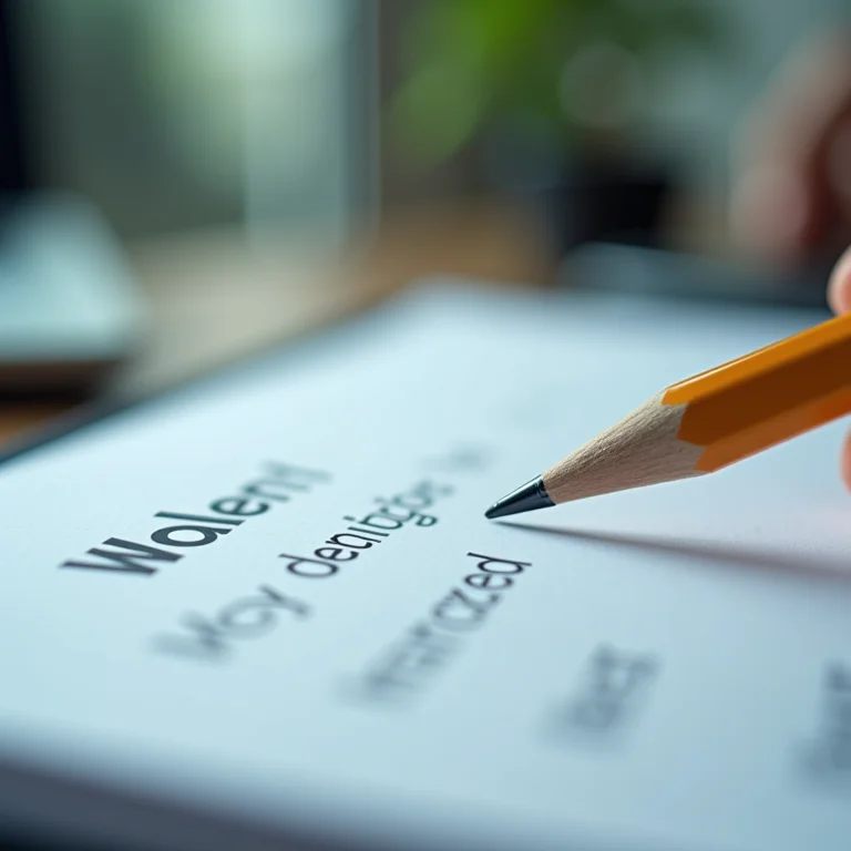 Questionário borrado com lupa e lápis, representando teste piloto