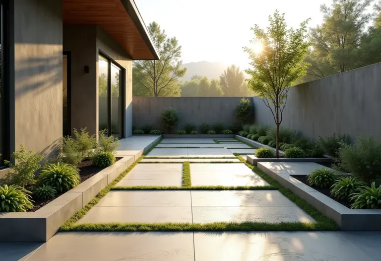 Quintal moderno com piso drenante impecável