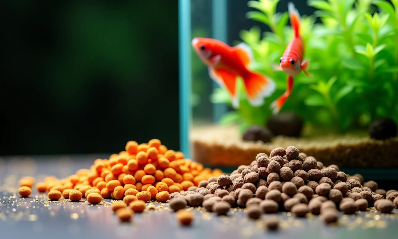 Rações de qualidade para peixe Betta.