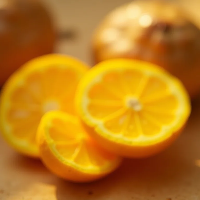 Raiz de gengibre fresca cortada em fatias.