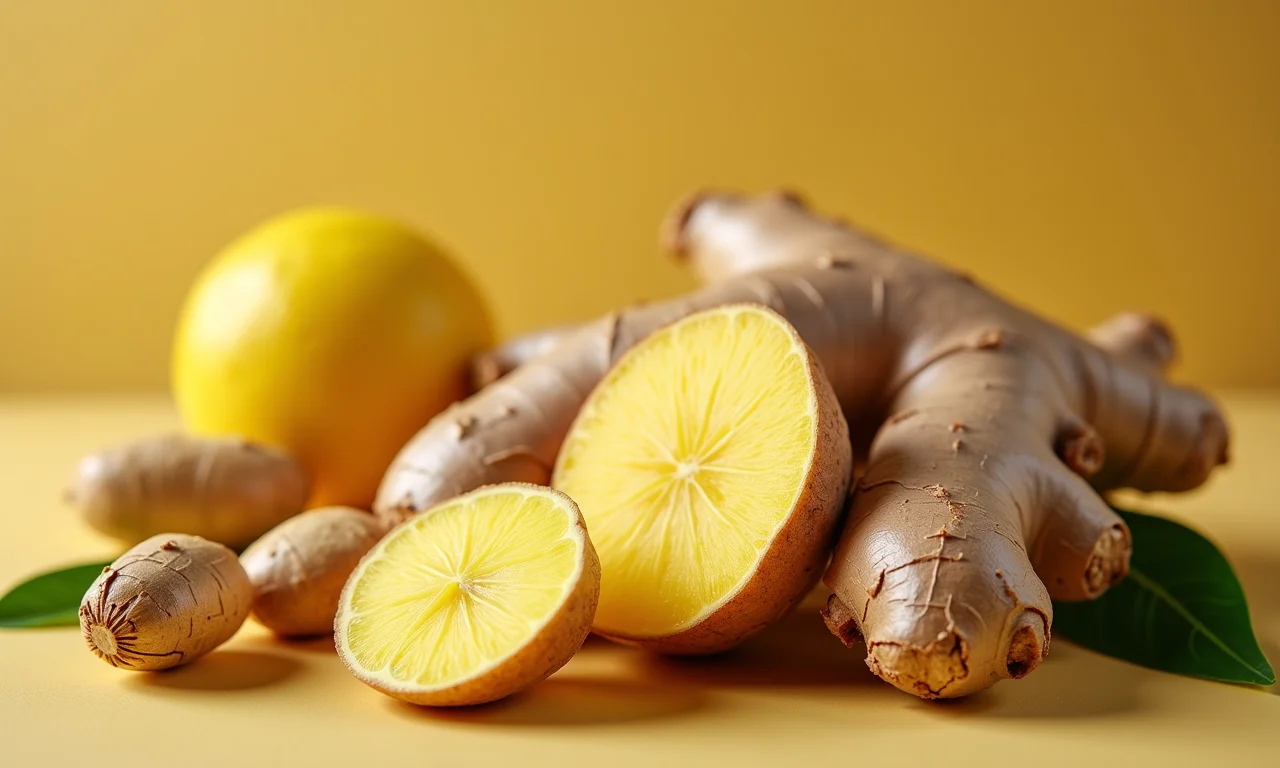 Raiz de gengibre fresco.