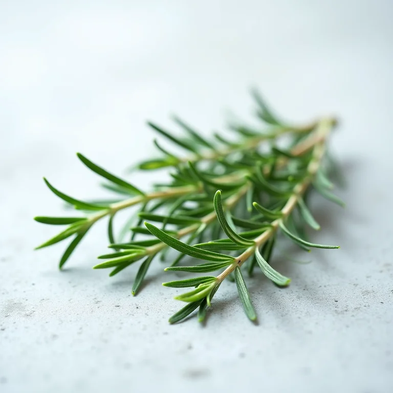 Raminhos de alecrim fresco em close-up.