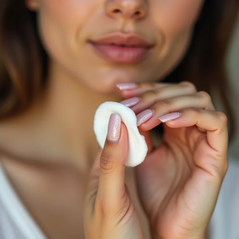 Removendo o glitter das unhas